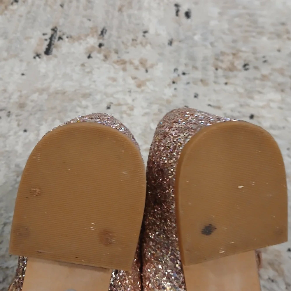 Madewell Pink Glitter Maryjane Short Heels Size 8 - Picture 8 of 9